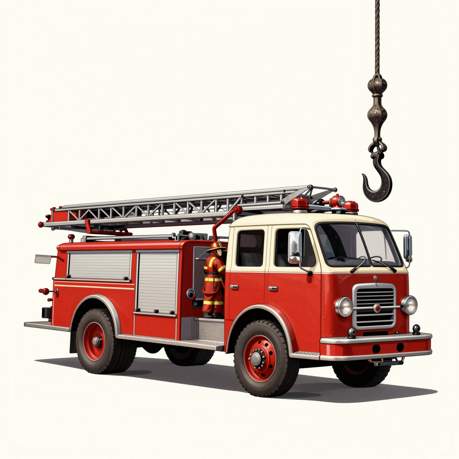 Cast Iron Hook and Ladder Fire Truck