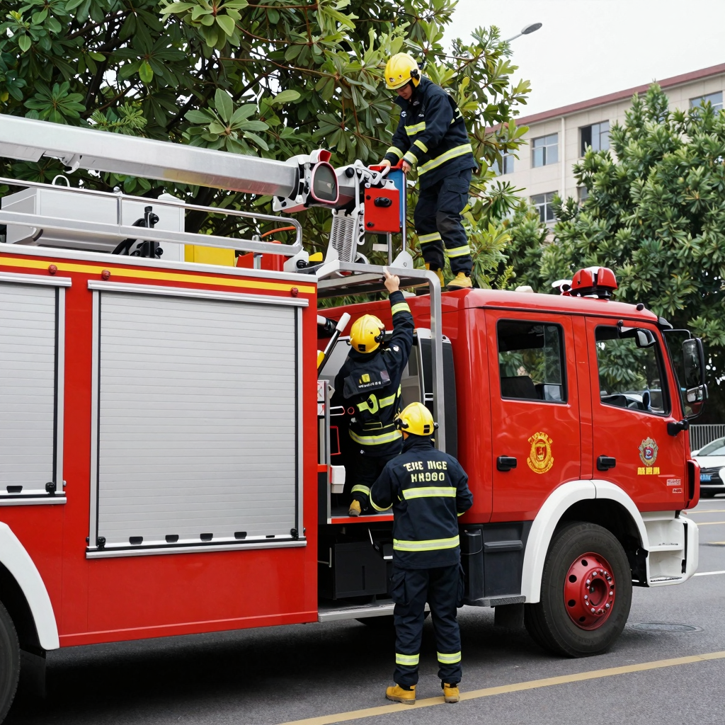 Platform Fire Truck in Urban China