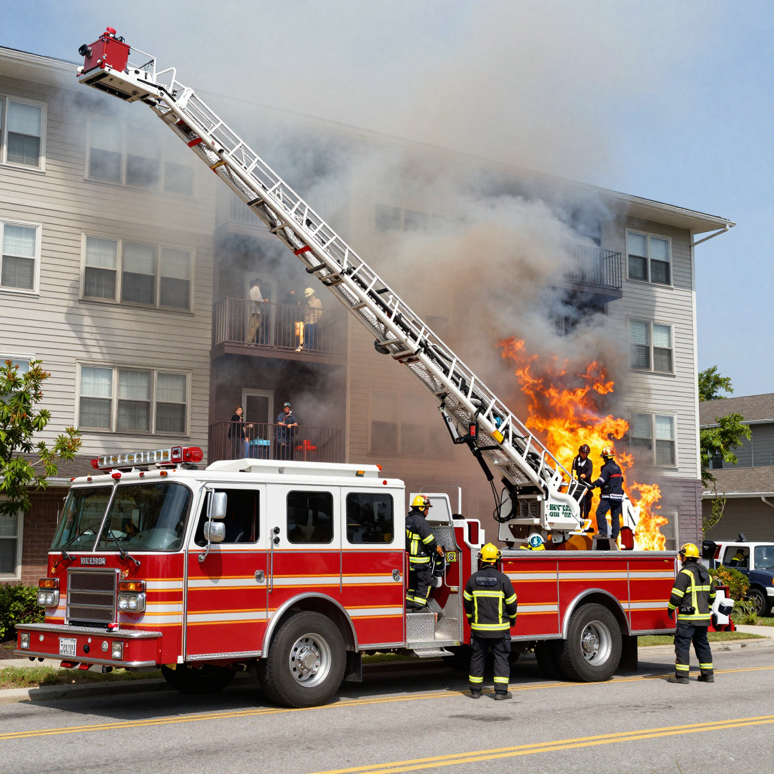 Wilkesboro Fire Department Ladder Truck in Action