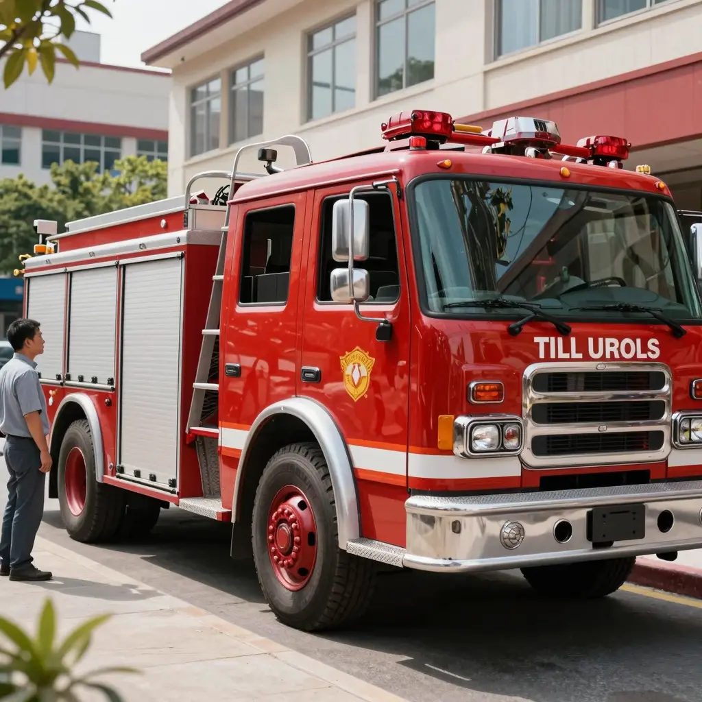 Vintage Tiller Ladder Fire Truck