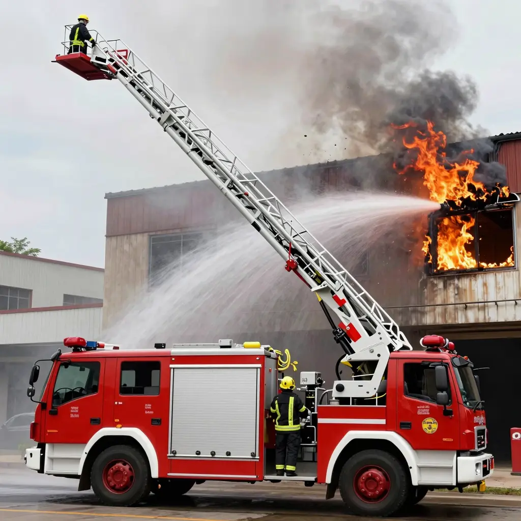 Big Ladder Fire Truck in Action