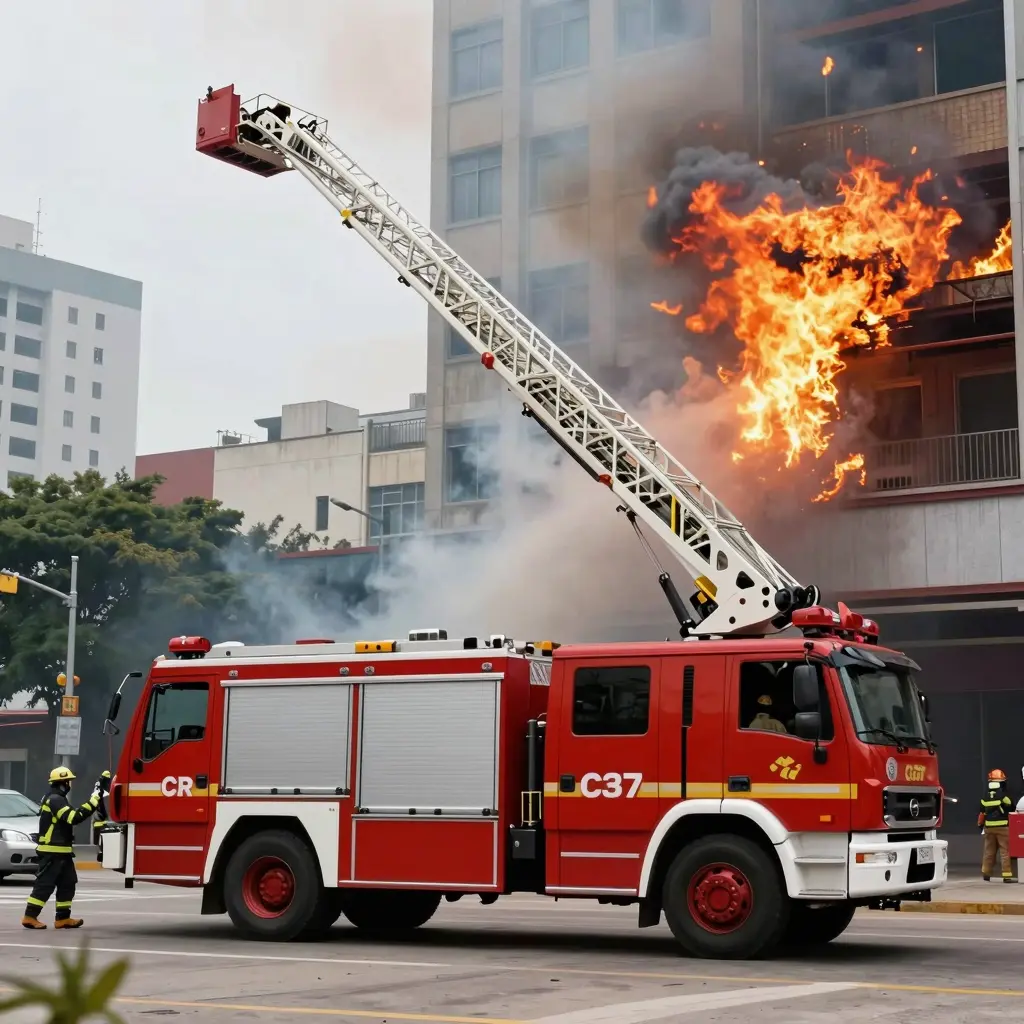 CR 137 Aerial Ladder Fire Truck in Action