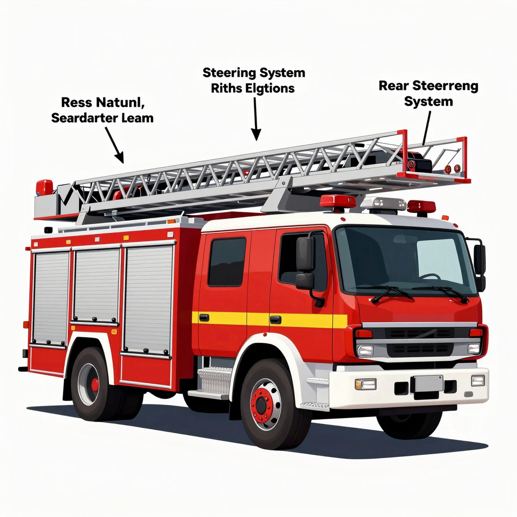 Fire Truck with Highlighted Features