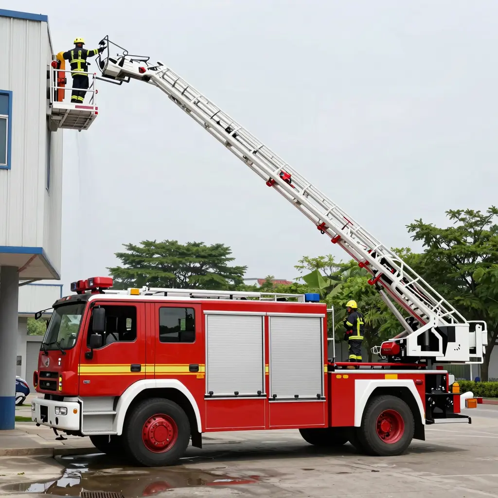 火梯消防车实战演示