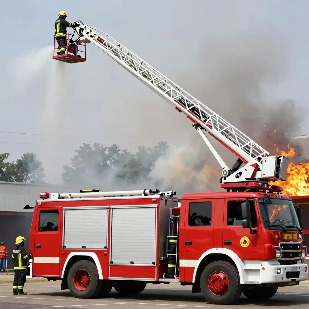 Fire Truck Aerial in Action