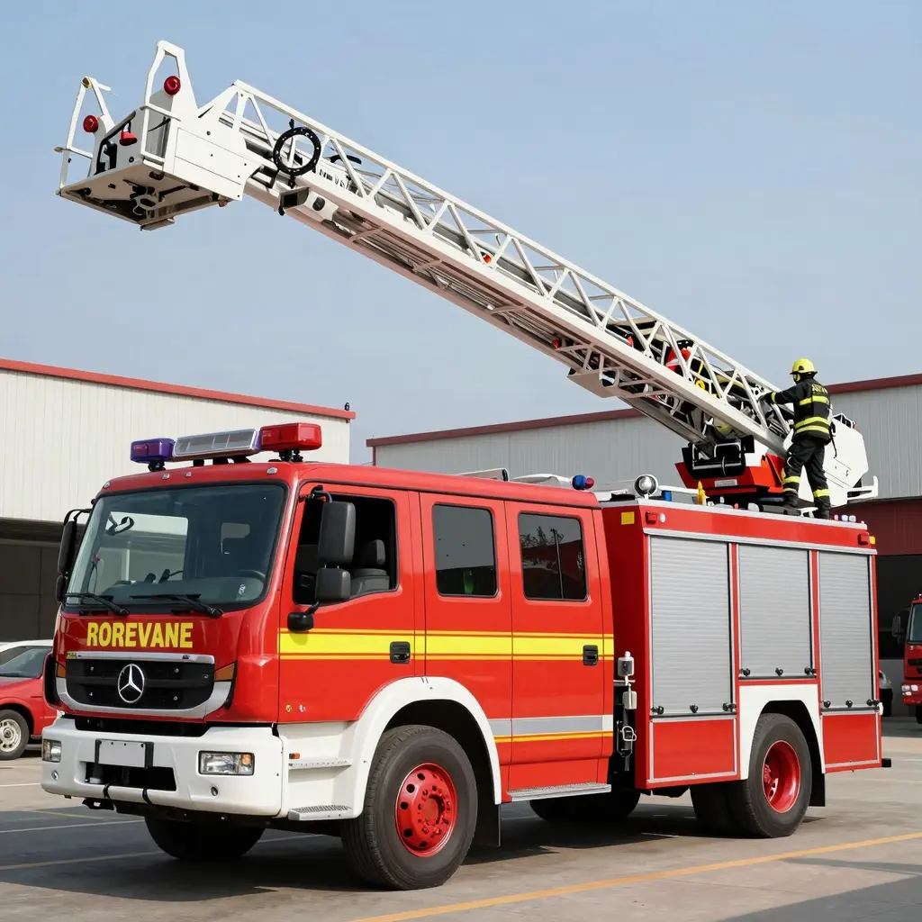 Modern Fire Truck with Ladder Bracket