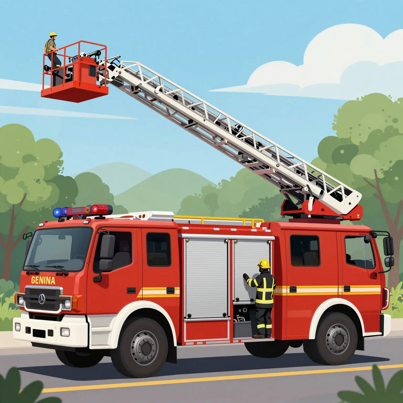 Fire Truck with Advanced Ladder Bracket