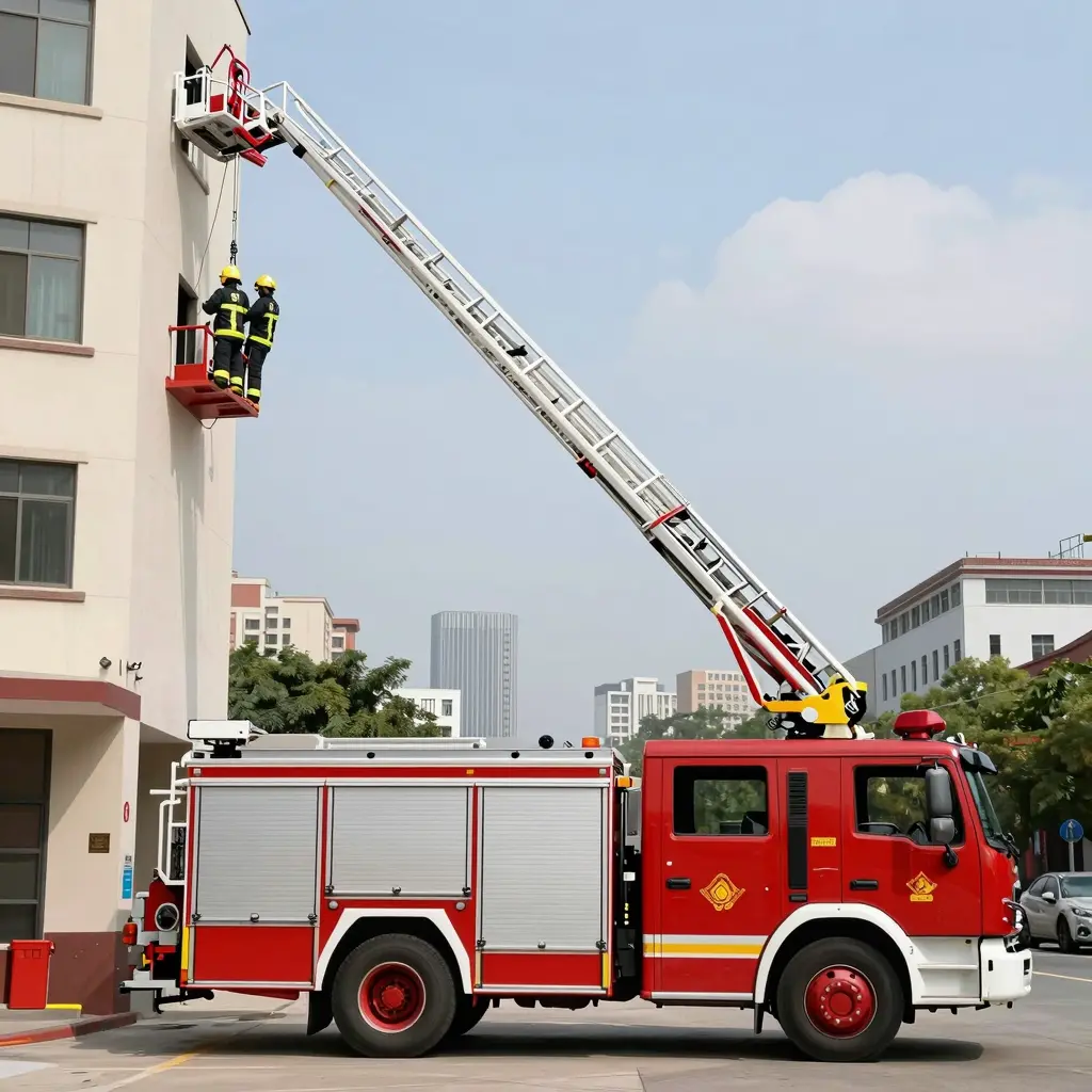 Ladder Fire Truck in Action