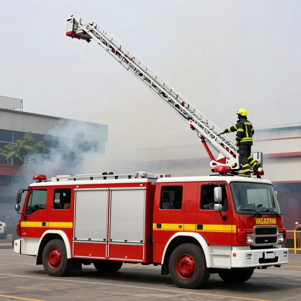 Ladder Fire Truck Responding to Emergency
