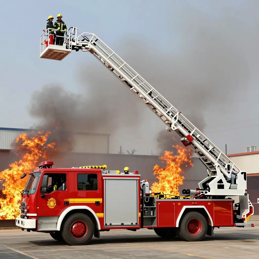 Camión de bomberos con escalera telescópica usada