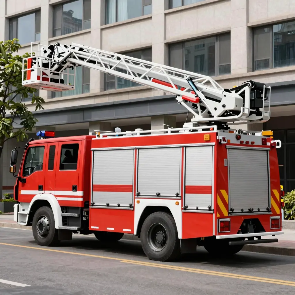 Tiller Ladder Truck in Action