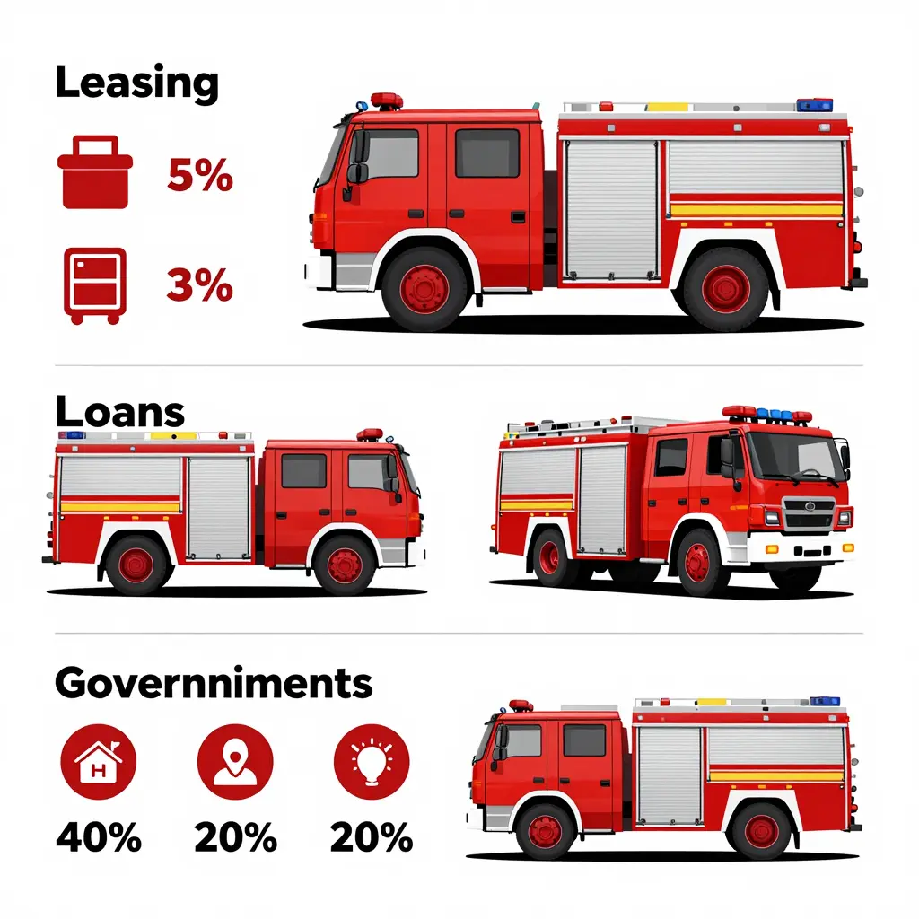 Infographic showing financing options for purchasing fire trucks
