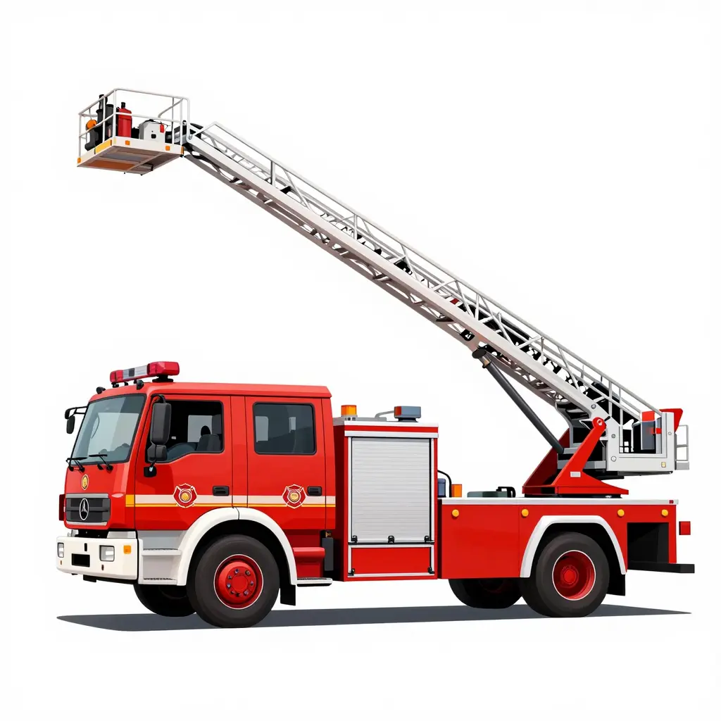 Camioneta Escalera del Cuerpo de Bomberos