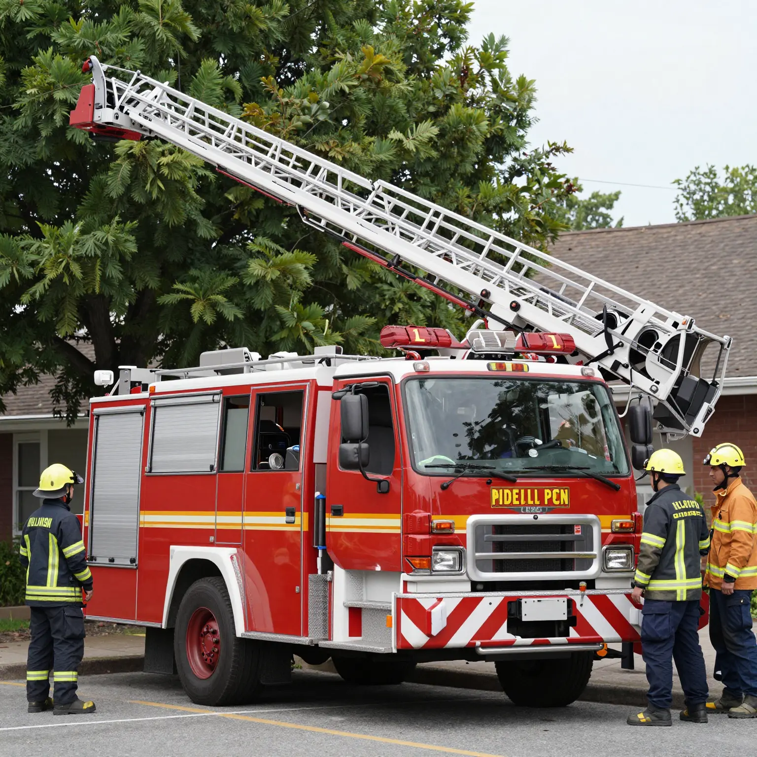 Damaged Ladder Truck