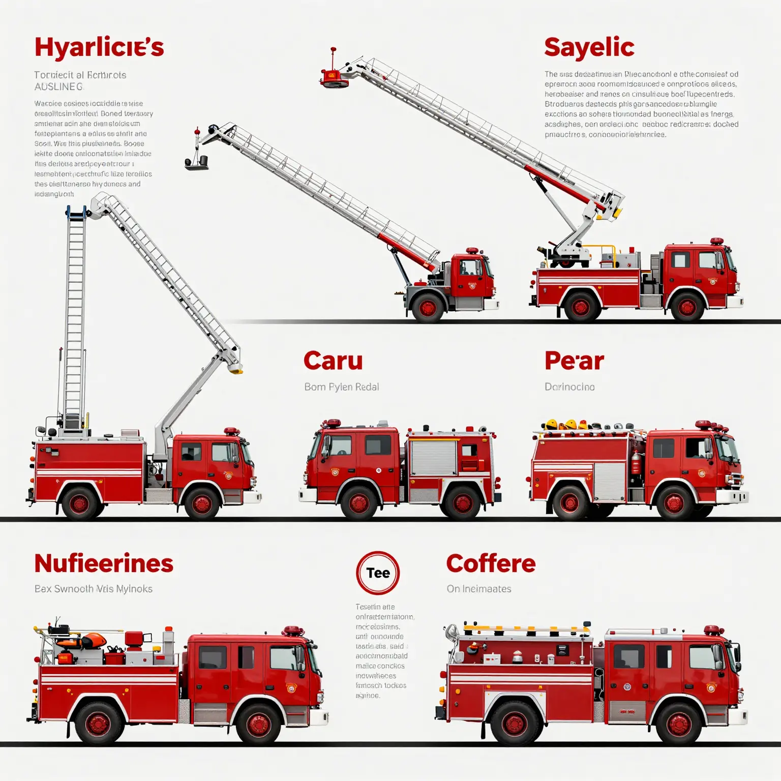 An infographic displaying key milestones of ladder truck evolution
