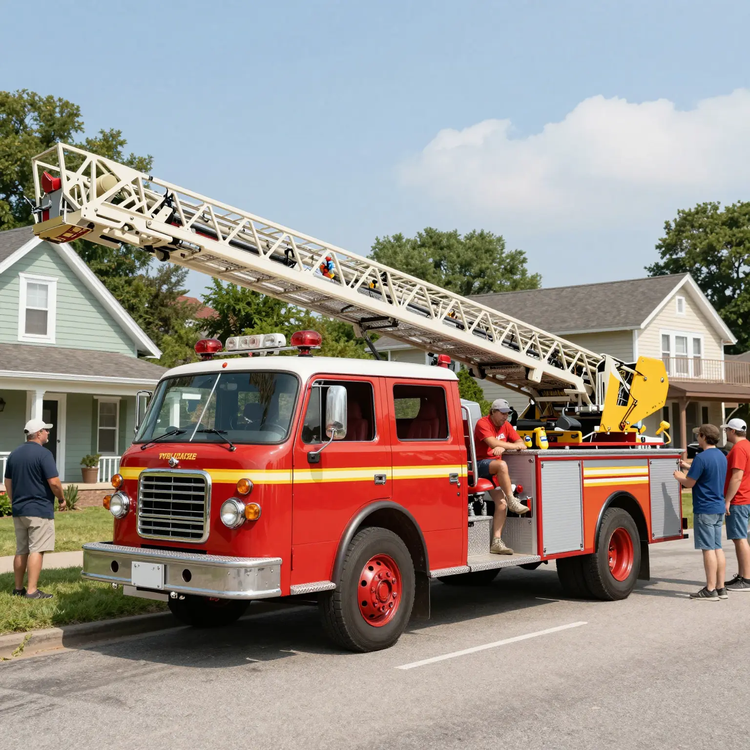 Vintage Fire Truck in the Community