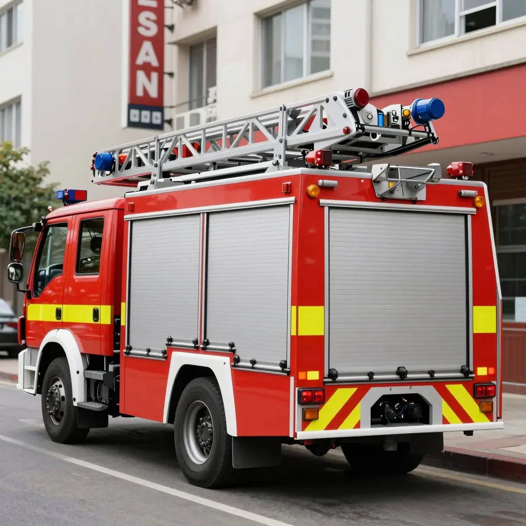 Rear-Steer Ladder Fire Truck