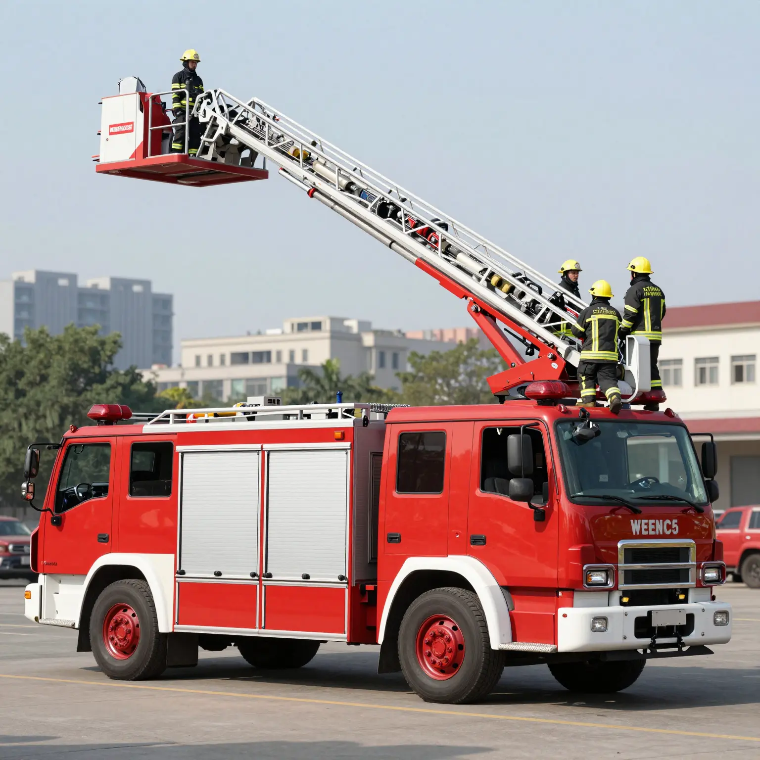Tiller Ladder Fire Truck